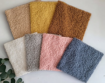 Bouclé Fabric Quarters – Cozy Texture, DIY Crafting Material (6x6 and 12x12 Inches)