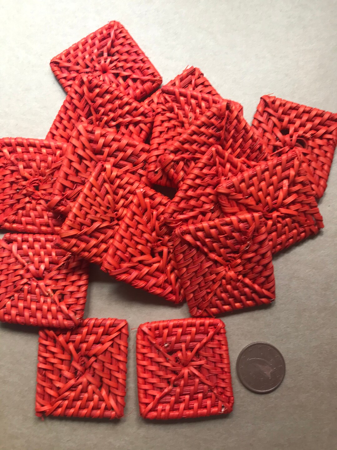 Hand Dyed Rattan Squares for Crafting for Jewelry Making Etsy