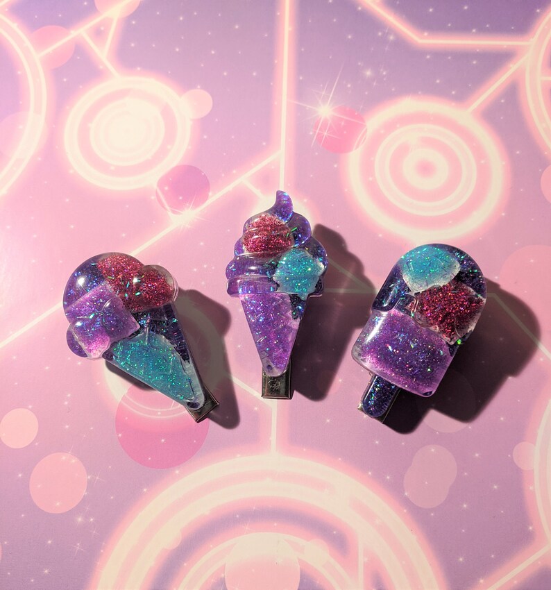 Bi Pride Ice Cream Hairclip Set