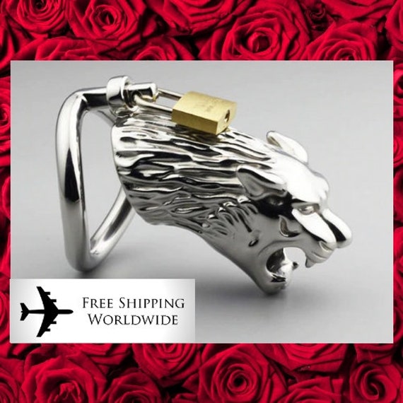 Men Chastity Cage Wolf Stainless Steel Sex Toy Adult Penis Ring Male  Chastity Belt Chastity Cock Cage BDSM 