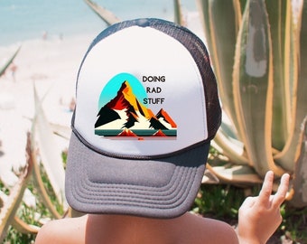 Doing Rad Stuff Trucker Hat- Toddler/ Kids Trucker Hat-  Kids Rad Snapback Cap- Rad Kid Gift