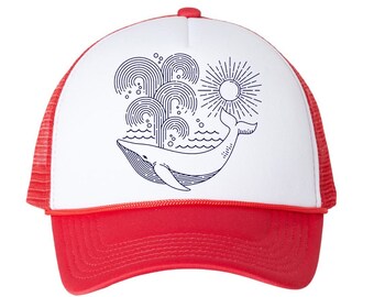 Whale Sun Trucker Hat- Toddler/ Kids Trucker Hat- Kids Snapback