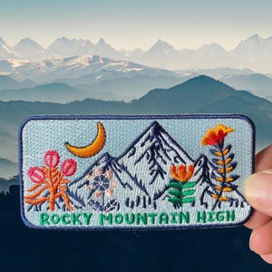 Patch- Rocky Mountain High Embroidered Iron on Patch