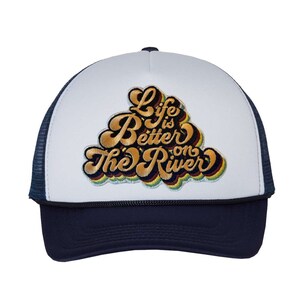 La vie est meilleure sur la rivière Casquette trucker enfant - Casquette camionneur pour jeune écusson brodé - Casquette River