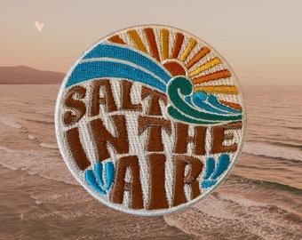 Salt in the Air Embroidered Patch – Iron On/Sew On, Beach Theme