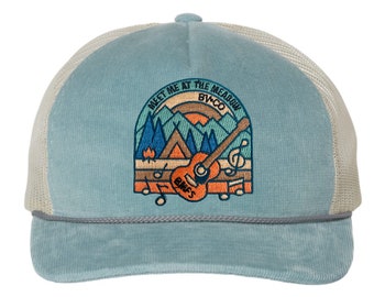 Cappello da camionista Billy Strings Fan Art – Cappello in velluto a coste BMFS, toppa ricamata