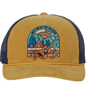 BMFS Renewal Trucker Hat-  Billy Strings Fan Art Corduroy Hat- Embroidered Festival Show Patch-Meet Me at the Meadow