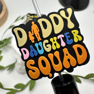 Daddy Daughter Squad focal bead, silicone bead, silicone bead for pens, crafting beads, supplies, focal, silicone supply bead 28.5mm