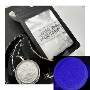 SkullShock Glow white to purple Mica powder, Mica for additives in crafting, White to purple 10g wt.