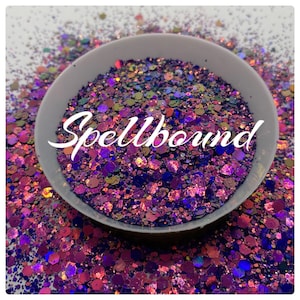 Spellbound: Chameleon color shifting chunky glitter mix, blues,purples color shifting glitter, custom mix, resin glitter, crafting