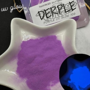 Derple Glow Mica powder pack, Mica for additives in crafting, Purple Glow 10g total wt.