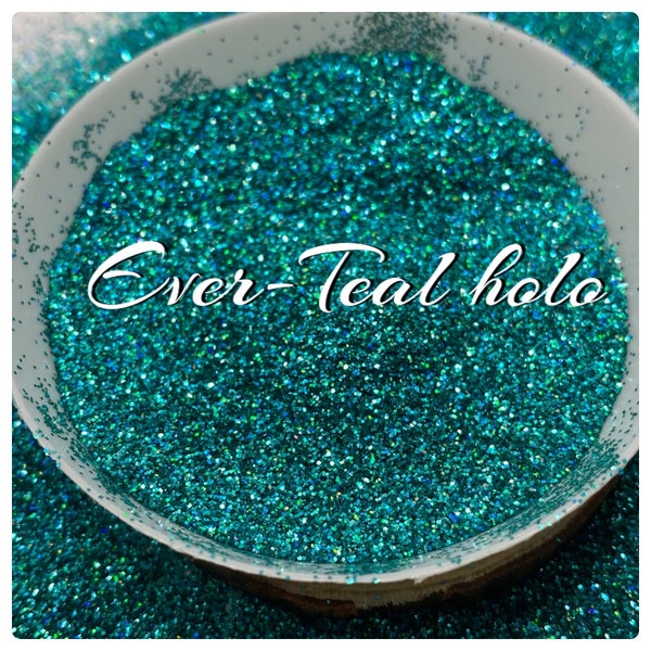 Ever-Teal Holo, fine glitter, glitters, fine grain glitter, resin glitter, holographic, crafting supplies, high quality glitter