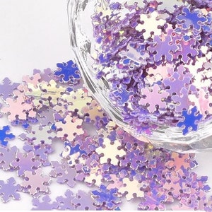 holographic purple snowflakes sequins, sequins, resin fillers, crafting supplies, resin sequins, flower nail accessories, purple/pink