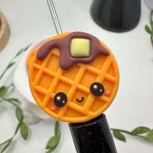 Cute Waffles focal bead, silicone bead, silicone bead for pens, crafting beads, supplies, focal, silicone supply bead 27mm