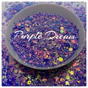 Purple Dream: color shifting chunky glitter mix, purples color shifting glitter, custom mix, resin glitter, crafting
