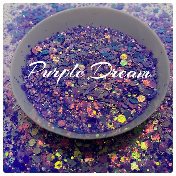 Purple Dream: color shifting chunky glitter mix, purples color shifting glitter, custom mix, resin glitter, crafting