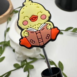 Chick Bookworm focal bead, silicone bead, silicone bead for pens, crafting beads, supplies, focal, silicone supply bead 29mm