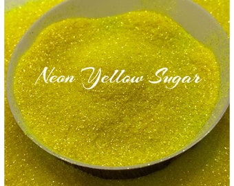Neon yellow, fine bright glitter, sugar glitters, fine grain glitter, resin glitter, bright Yellow, crafting supplies, high quality glitter