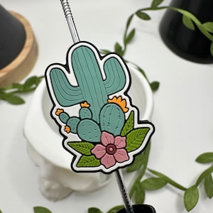 Cactus with flower focal bead, silicone bead, silicone bead for pens, crafting beads, supplies, focal, silicone supply bead 32.5mm