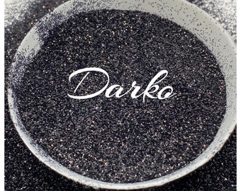 Darko, fine black glitter, glitters, fine grain glitter, resin glitter, black plain, crafting supplies, high quality glitter