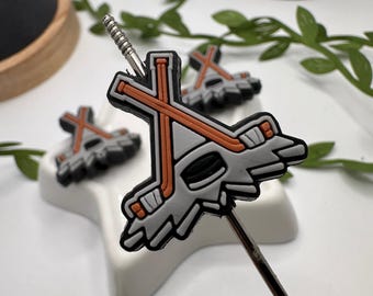 Hockey sticks bead, team Silicone focal bead, silicone bead for pens, beads, focal, silicone supply bead 25.5mm