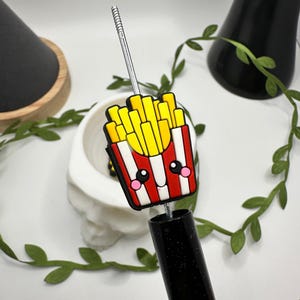 French Fries focal bead, silicone bead, silicone bead for pens, crafting beads, supplies, focal, silicone supply bead 30mm