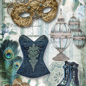 Carnivale Rice Paper | Decoupage Paper | DQRP 0564 | Decoupage Queen | A3