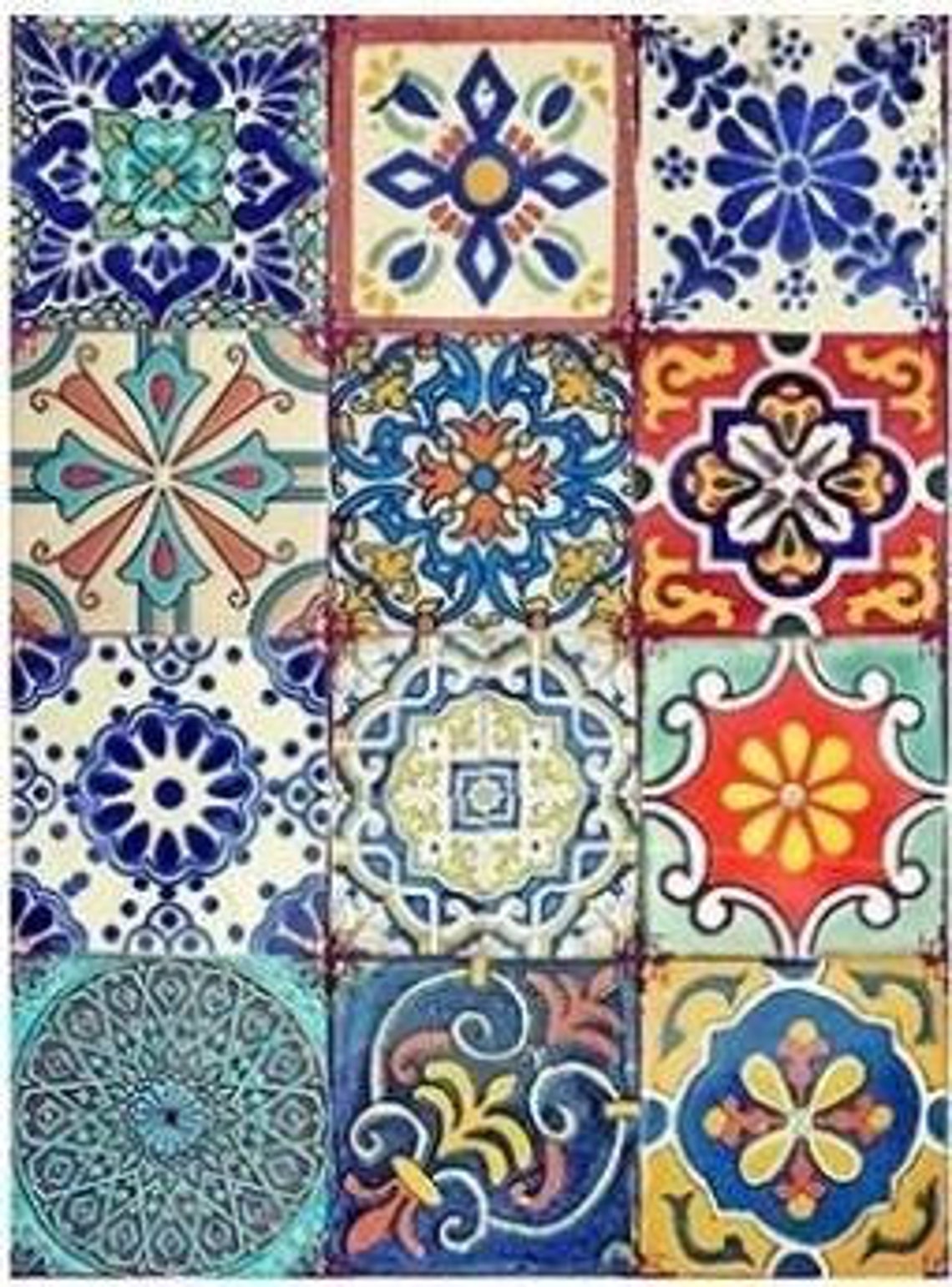 Dixie Belle Rice / Decoupage Papers Colorful Tiles Etsy