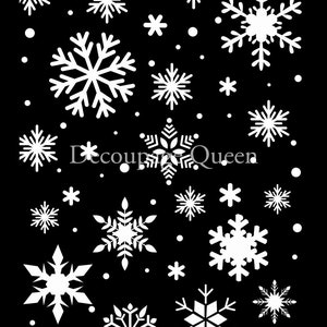 Christmas Stencil | Falling Snowflakes | Winter| Decoupage Queen | DQST_0018