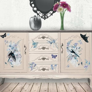 Furniture Transfers | Rub on Transfer | Oiseau Blue | Hokus Pokus