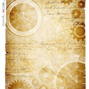 Paper Designs - Decoupage Paper - Time - DIY - Crafts - PD Time 0016 - A4