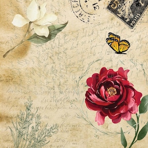 Decoupage Rice Paper | Old Postcard | Vintage Postcard | Decoupage Paper | Dixie Belle | Belles & Whistles | A3 | 11.7&quot;x16.5&quot;