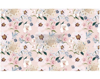 Redesign With Prima Blush Floral Decoupage Decor Tissue Paper (19" x 30" total size)