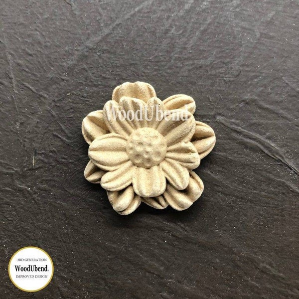 WoodUbend #1117 Pack of 5 Medium Petalled Flower WUB1117