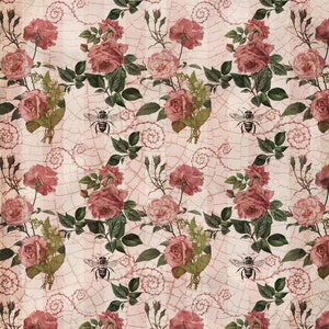 Decoupage Queen - Decoupage Paper - Roses and Stripes A3 A4