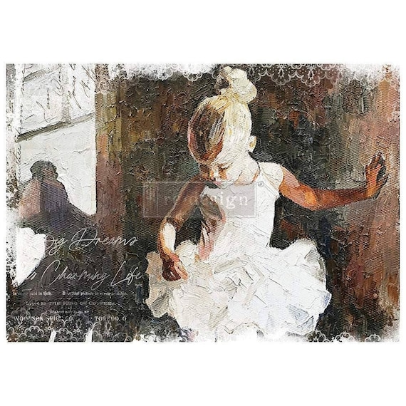Decoupage Paper - Mulberry Rice Paper - Dancer - Redesign with Prima A1  23.4″ X 33.1″