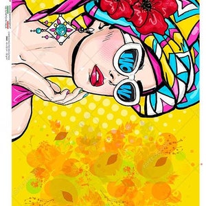 Decoupage Rice Paper | Pop Art Portrait | Paper Designs | Printed in Italy | Comic 0036 Decor Decoupage Paper | Crafting | A4