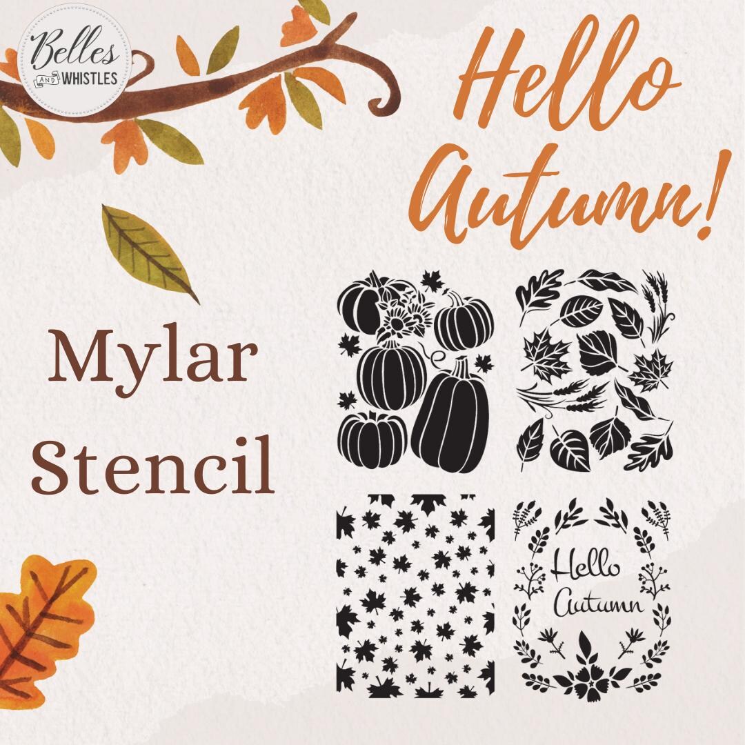 Stincil Fall Hello Autumn Stencil | Dixie Belle | 10 Mil Mylar Stencil | Fall - Etsy