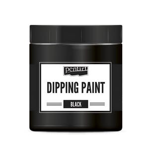 May include: A black jar of Pentart dipping paint labeled "Dipping Paint" and "Black".