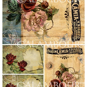 Decoupage Paper | Rice Paper | Calambour | Vintage Roses DGR 60 A3