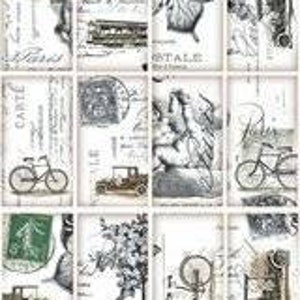 Decoupage Paper |Rice Paper | ITD Collection | Old Paris Cards A4 R0543