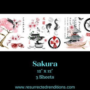 Furniture Transfers | Sakura | Hokus Pokus | Petite Decor Transfers | 3 sheets 12"x12" each