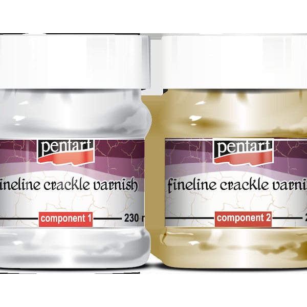 Fineline Crackle Vernisset | 2 Stap | Pentart | 230 ml, 100 ml of 50 ml