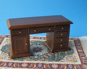 Schreibtisch Eiche hell Arbeitszimmer Puppenhaus Möbel Miniaturen 1:12 