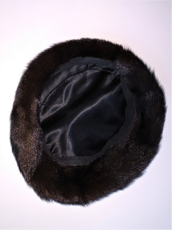 Vintage Dark Brown Mink Fur Cap - image 2