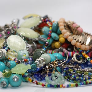 1 LB Mystery Jewelry Lot: Vintage & Modern Crafting Pieces