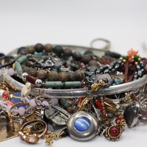 1 LB Mystery Jewelry Lot: Vintage & Modern Crafting Pieces