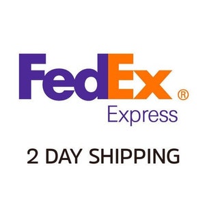Può includere: Logo FedEx Express in viola e arancione con il testo "2 DAY SHIPPING" sotto.