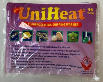 96 Hours Heat pack. Usually, 1 heat pack per box of 2 plants 6-inch pot or smaller. 1 heat pack each 8-inch pot