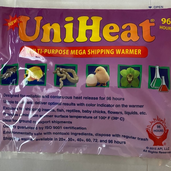 96 Hours Heat pack. Usually, 1 heat pack per box of 2 plants 6-inch pot or smaller. 1 heat pack each 8-inch pot